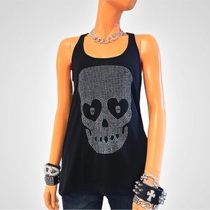 TEENAGE RUNAWAY Studded Skull Racer Back Tank
